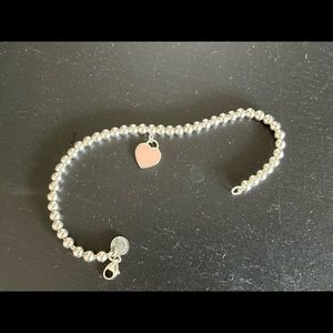 Tiffany & Co. Pink Heart Tag Bead Bracelet